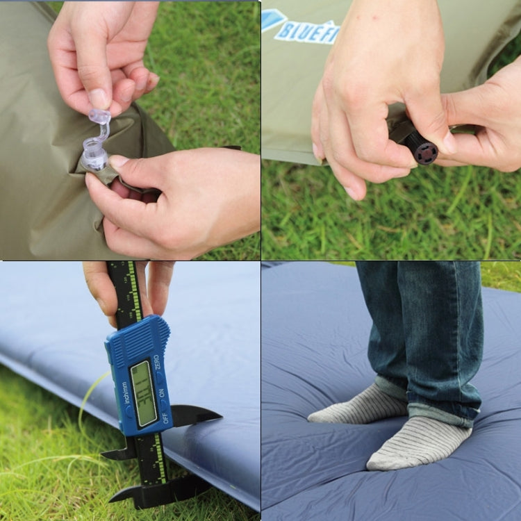 Outdoor Camping Mat Tent Moisture-Proof Mattress Bed Folding Sleeping Pad Double Automatic Inflatable Mat with Pillow, Size: 185x130cm