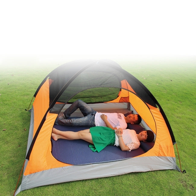 Outdoor Camping Mat Tent Moisture-Proof Mattress Bed Folding Sleeping Pad Double Automatic Inflatable Mat with Pillow, Size: 185x130cm