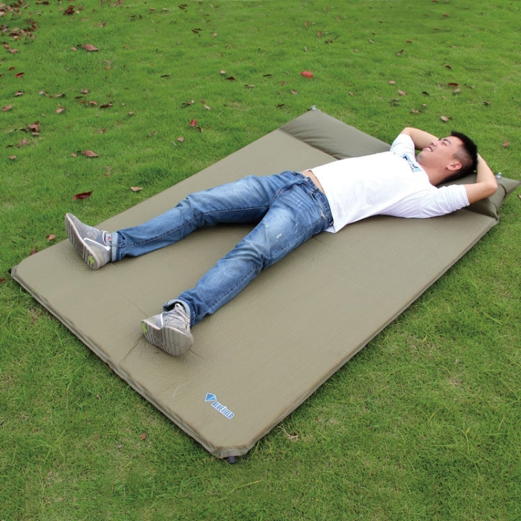 Outdoor Camping Mat Tent Moisture-Proof Mattress Bed Folding Sleeping Pad Double Automatic Inflatable Mat with Pillow, Size: 185x130cm