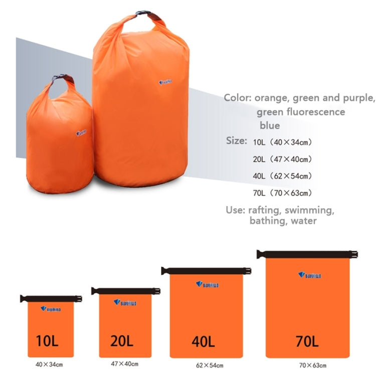 40L Outdoor Polyester Cloth Trekking River Drifting Waterproof Bag Ultralight Swimming Bag