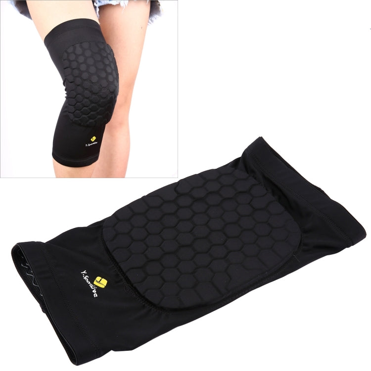 1 PC Beehive Shaped Sports Collision-resistant Lycra Elastic Knee Support Guard, Short Version, Size: L(Black)