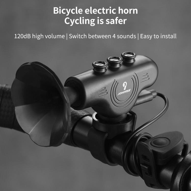 Electronic Cycling Bell Handlebar Horns Rechargeable Electric Bell Waterproof Adjustable Siren  - Black