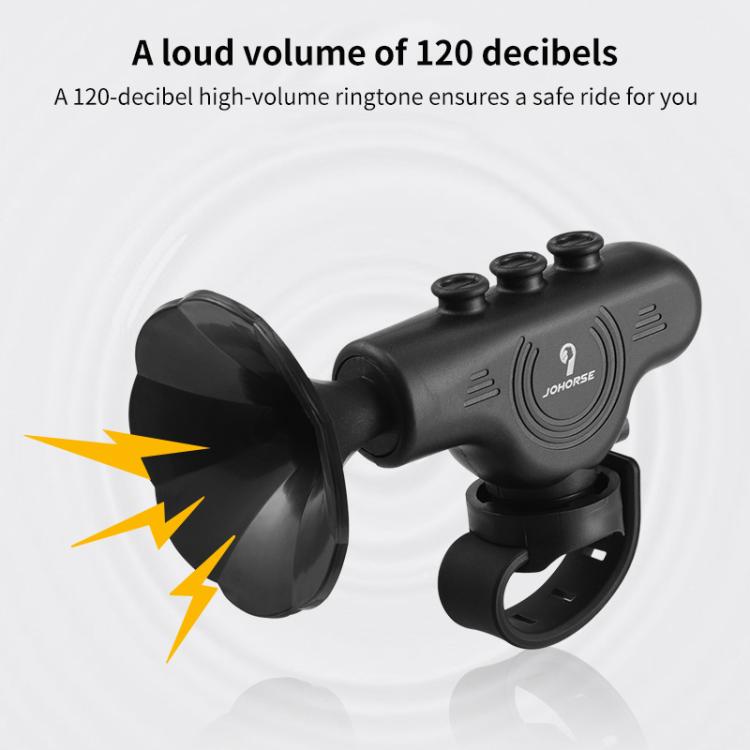 Electronic Cycling Bell Handlebar Horns Rechargeable Electric Bell Waterproof Adjustable Siren  - Black