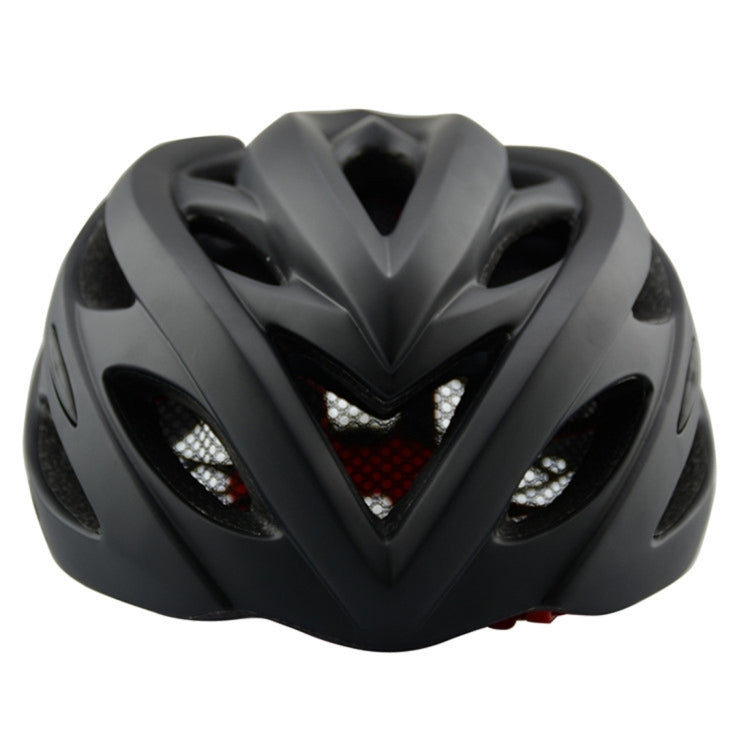 Outdoor Sports Mountainbiking Unibody Protective Helmet with LED Light, Suitable Head Circumference: 55 - 61 cm(Black)