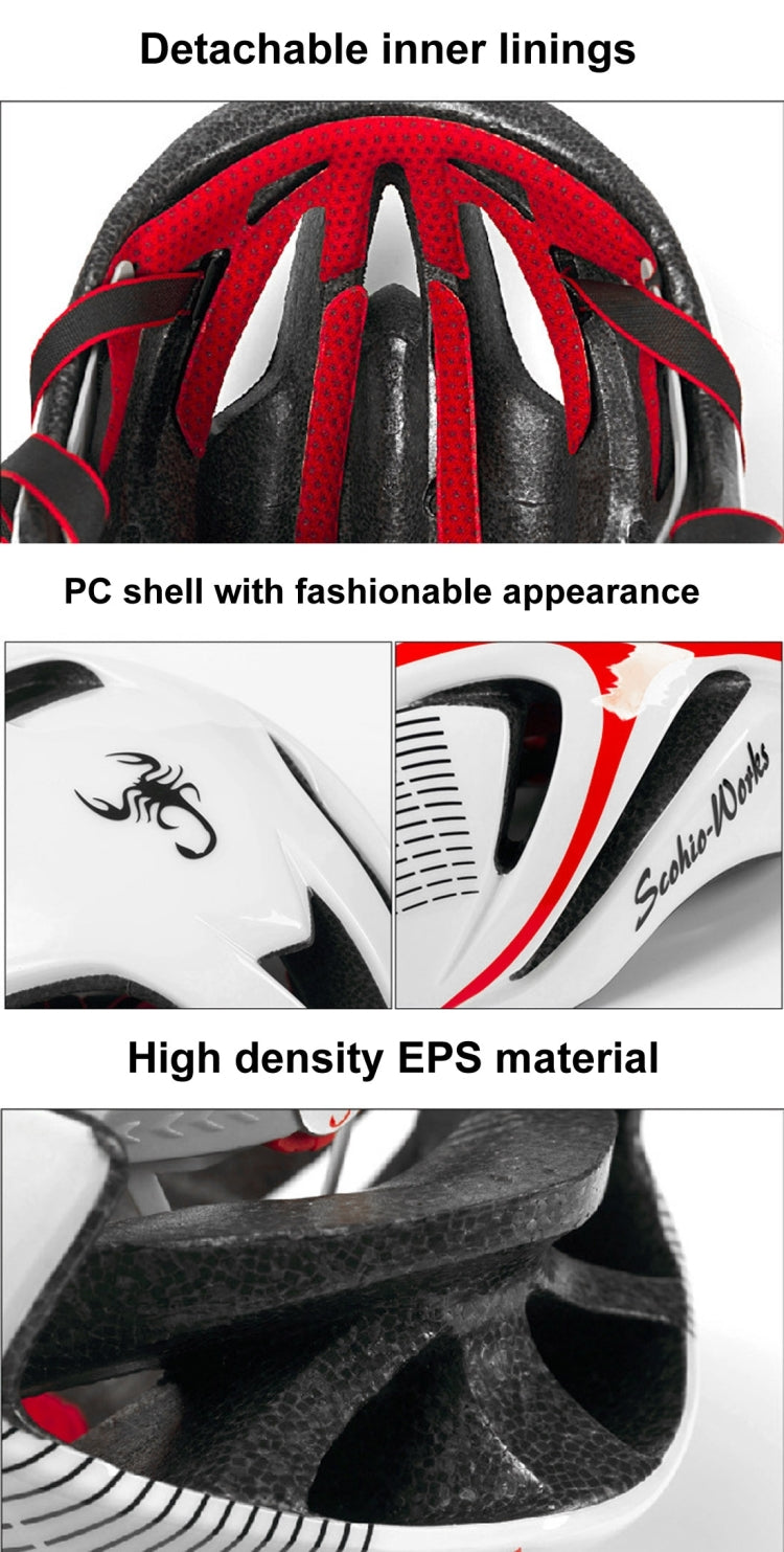 Outdoor Sports Mountainbiking Unibody Protective Helmet, Suitable Head Circumference: 58 - 62 cm (White)