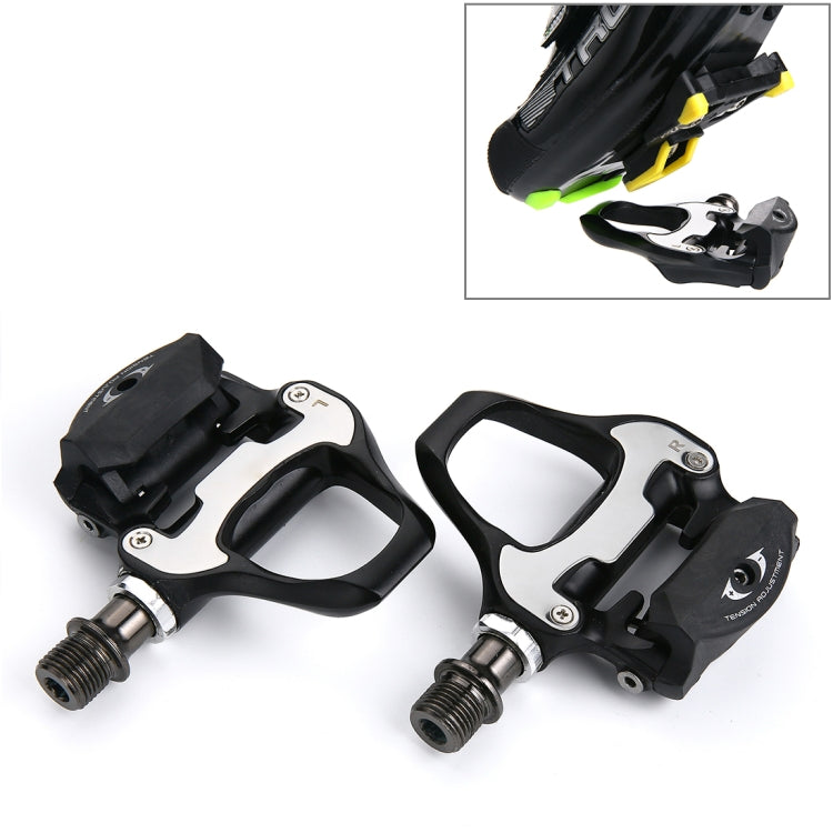 1 Pair Road Bike RD2 Locking Aluminum Alloy Platform Pedals CNC Steel Axle 9/16 inch for Bike MTB BMX