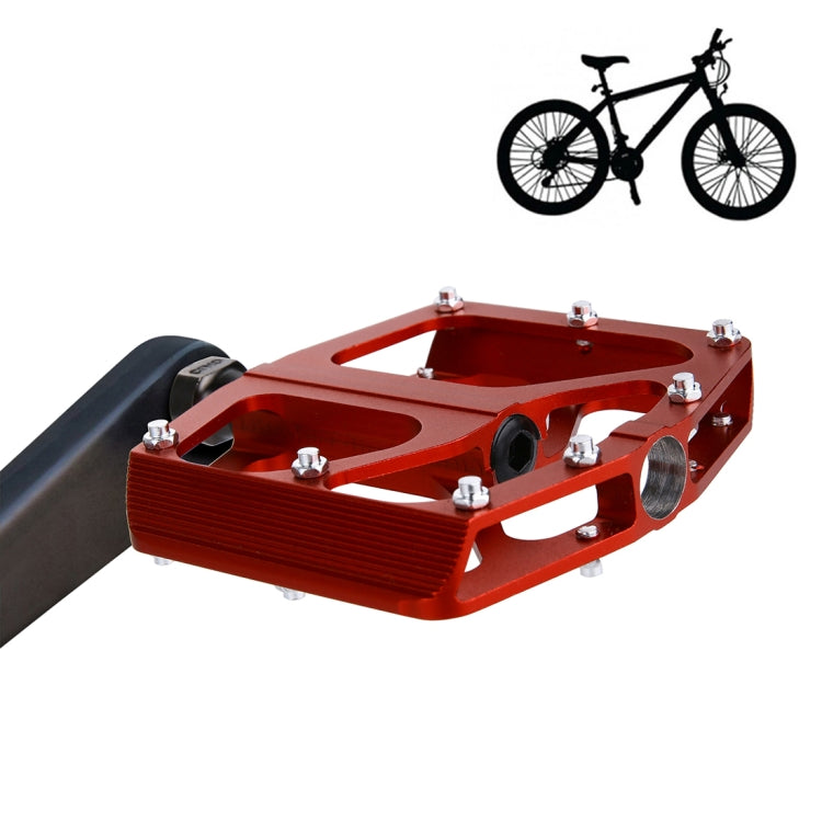 1 Pair M2 Aluminum Alloy Platform Pedals CNC Steel Axle 9/16 inch for Bike MTB BMX(Red)