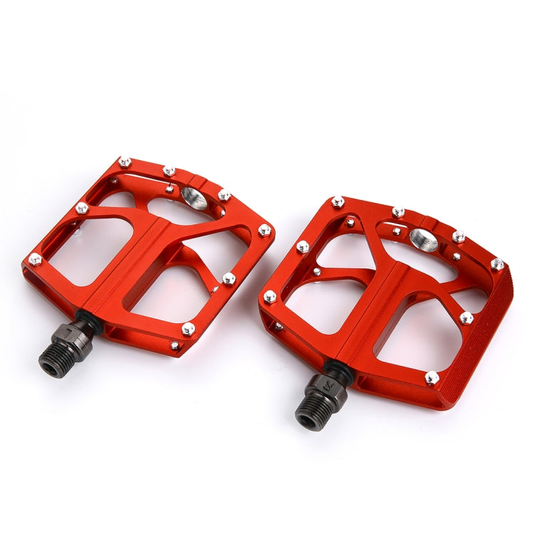 1 Pair M2 Aluminum Alloy Platform Pedals CNC Steel Axle 9/16 inch for Bike MTB BMX(Red)