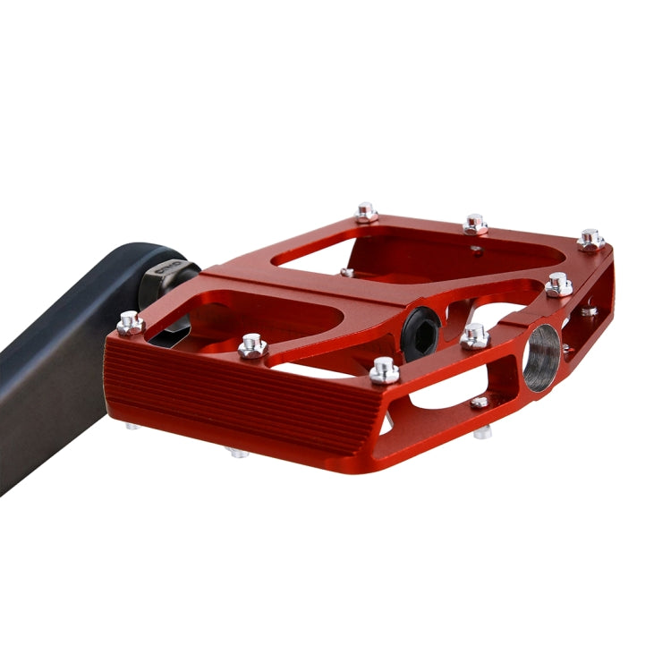 1 Pair M2 Aluminum Alloy Platform Pedals CNC Steel Axle 9/16 inch for Bike MTB BMX(Red)
