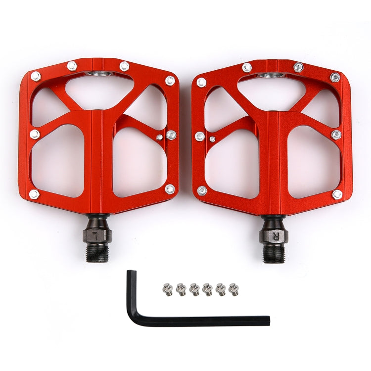 1 Pair M2 Aluminum Alloy Platform Pedals CNC Steel Axle 9/16 inch for Bike MTB BMX(Red)