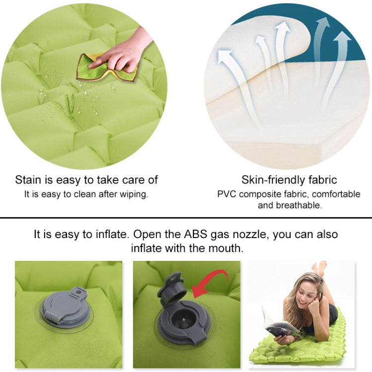 Outdoor Camping Inflatable Cushion Ultra Light TPU Air Mattress, Size: 190x57x5cm, Style: Wave