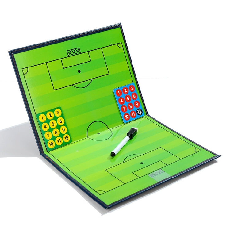 Foldable Football Coach Demonstration Board Magnetic Football Coach Board Clipboard Book Cover with Pen