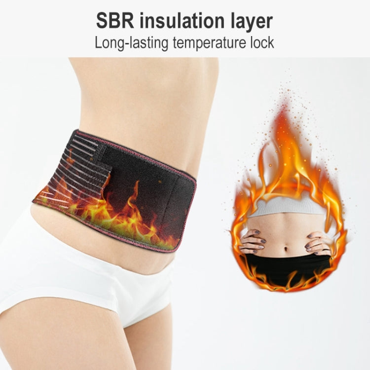 2 PCS 008 Double-sided Self-heating Waist Protector Keep Warm Breathable Lumbar Support (Black)