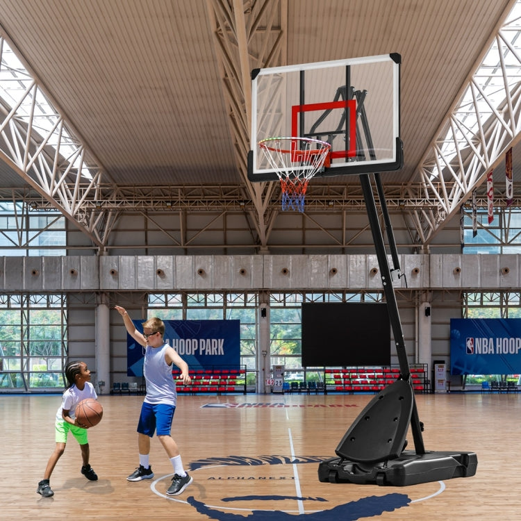 [US Warehouse] 7.5ft-10ft Height Adjustable Basketball Stand with LED Basketball Hoop Lights