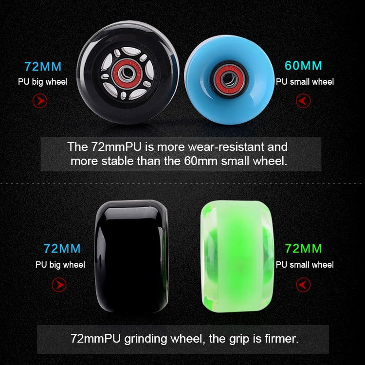Shining Fish Plate Scooter Single Tilt Four Wheel Skateboard with 72mm Grinding Flash Wheel
