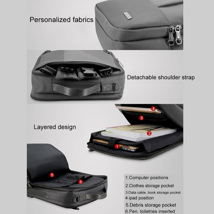 Shinlee Multi-function Fashion Nylon + PU Leather Shoulder Hand Laptop Tablet Bag Backpack Briefcase for 15.6 inch and Below