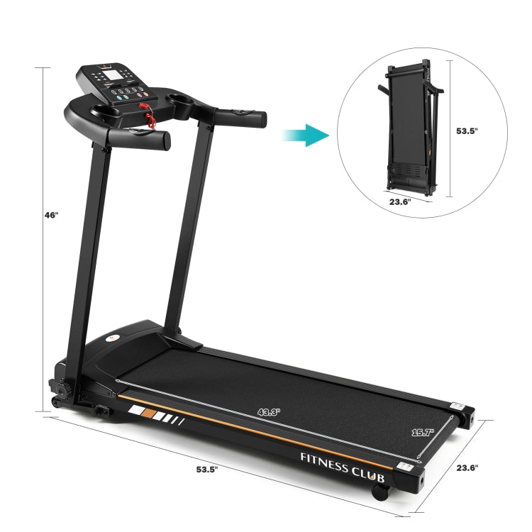 [US Warehouse] Multi-Layer Wide Runway Folding Electric Treadmill with LED Display, Speed: 0.3/7.5 MPH, US Plug