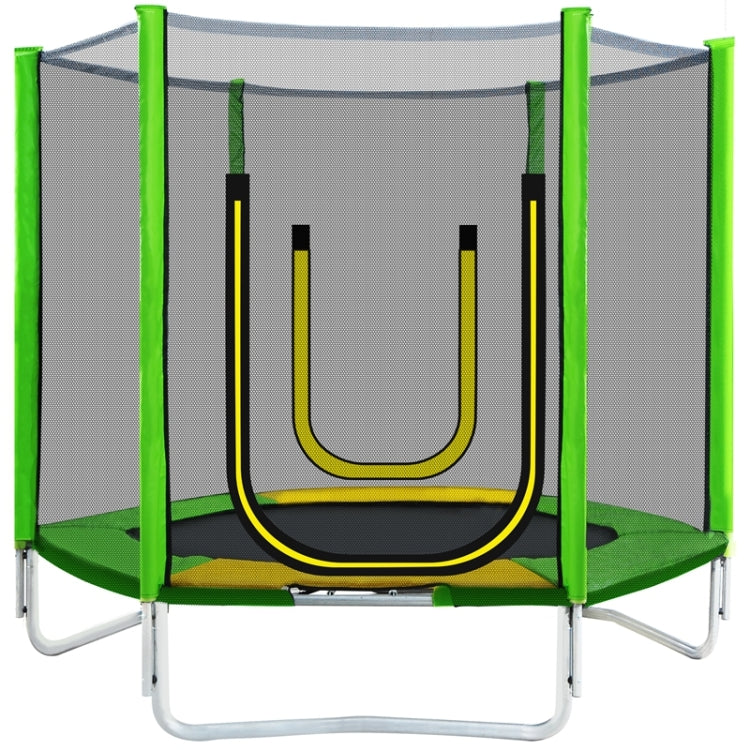 [US Warehouse] Outdoor Recreational Trampoline with Safety Enclosure Net & Slide & Ladder, Size: 7FT