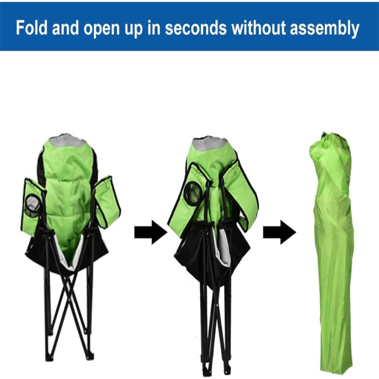 [US Warehouse] 600D Oxford PVC Powder Coated Portable Folding Chairs with Cup Holder & Pad, Size: 60x92x105cm