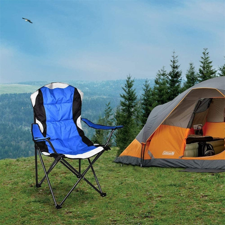 [US Warehouse] 600D Oxford PVC Powder Coated Portable Folding Chairs with Cup Holder & Pad, Size: 60x92x105cm