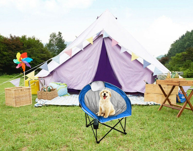 [US Warehouse] 600D PVC Folding Camping Chairs with Pillow, Size: 100x83x92cm