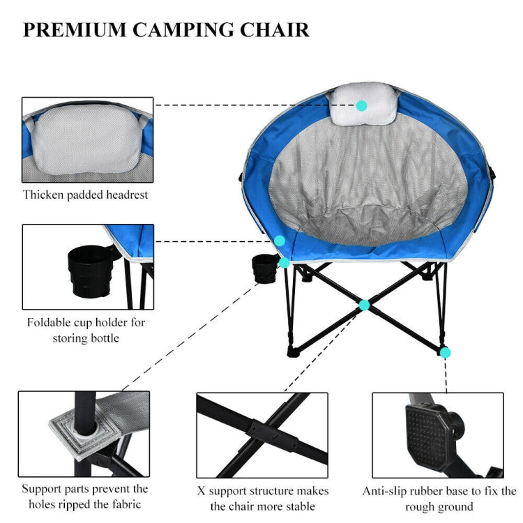 [US Warehouse] 600D PVC Folding Camping Chairs with Pillow, Size: 100x83x92cm