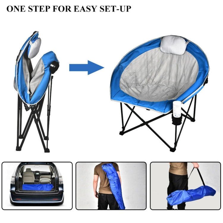 [US Warehouse] 600D PVC Folding Camping Chairs with Pillow, Size: 100x83x92cm