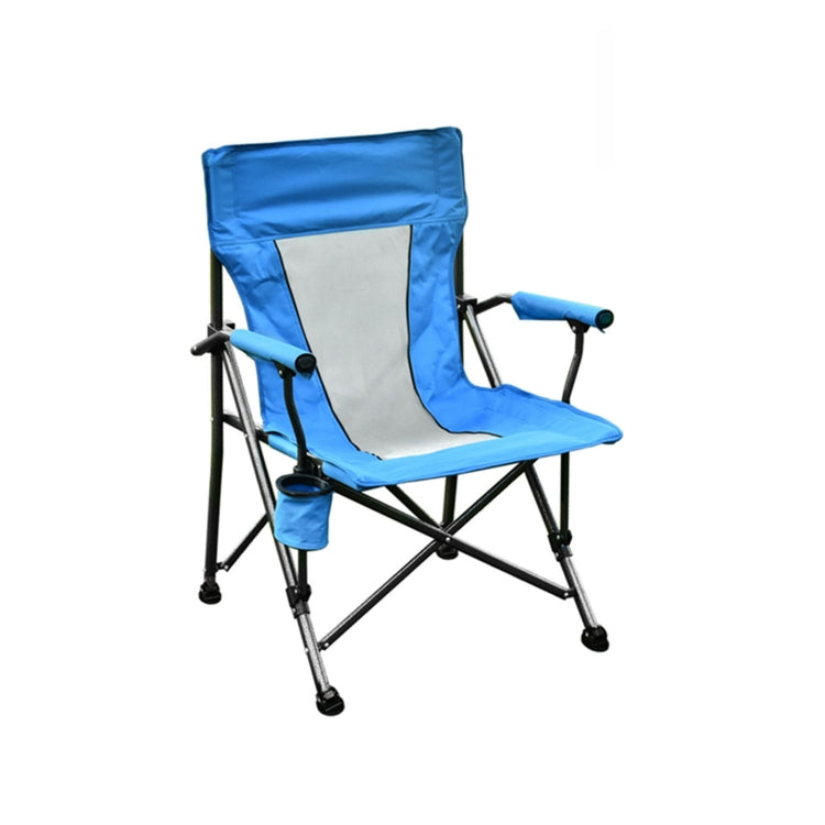 [US Warehouse] 600D PVC Powder-Coated Portable Camping Chairs with Cup Holder & Cushion, Size: 67x55x95cm
