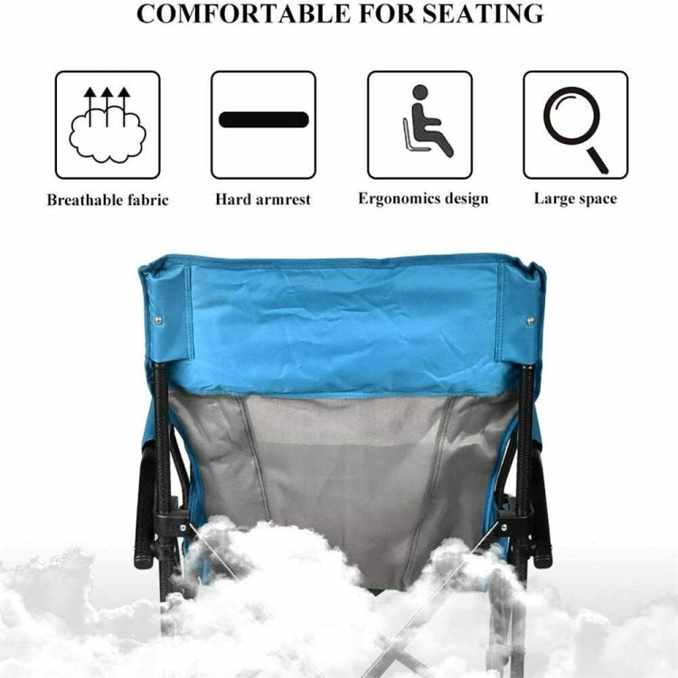 [US Warehouse] 600D PVC Powder-Coated Portable Camping Chairs with Cup Holder & Cushion, Size: 67x55x95cm
