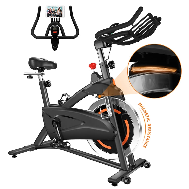 [US Warehouse] Magnetic Resistance Indoor Fixed Height Adjustable Exercise Bike with 40-pound Flywheel & LCD Display & Tablet Holder