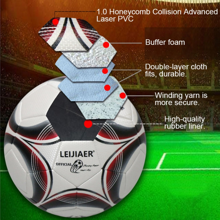 LEIJIAER 5093 No. 5 Double-layer Explosion-proof Wear-resistant Football for Adults(Red)