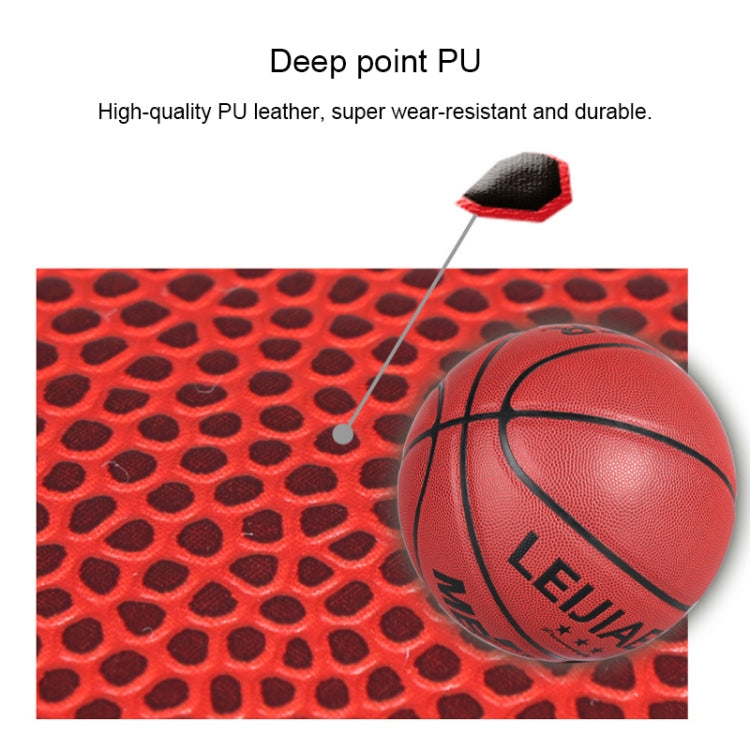 LEIJIAER BKT 756U 5 in 1 No.7 Deep Dot PU Leather Basketball Set for Training Matches