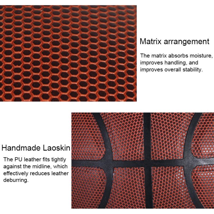 LEIJIAER BKT 760X 5 in 1 No.7 Matrix Texture Hygroscopic PU Leather Basketball Set for Training Matches