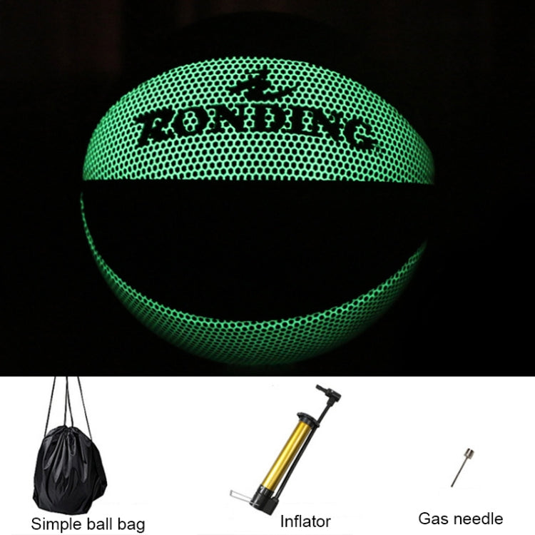 U-5191 3 in 1 No.5 Semi-luminous PU Leather Basketball + Inflator + Ball Bag Set for Children