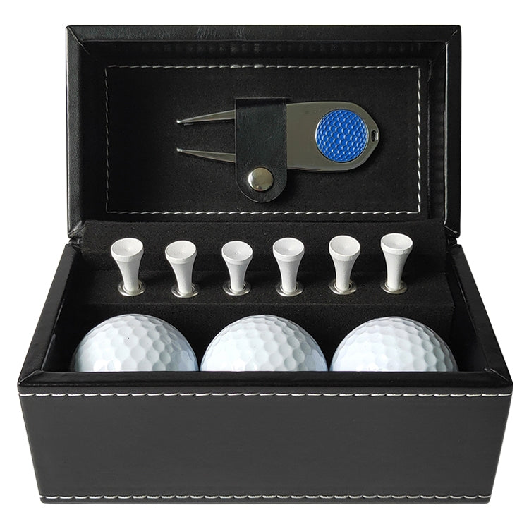 11 in 1 6 Golf Tees + Divot Tool + 3 Golf Balls + Leather Box Set