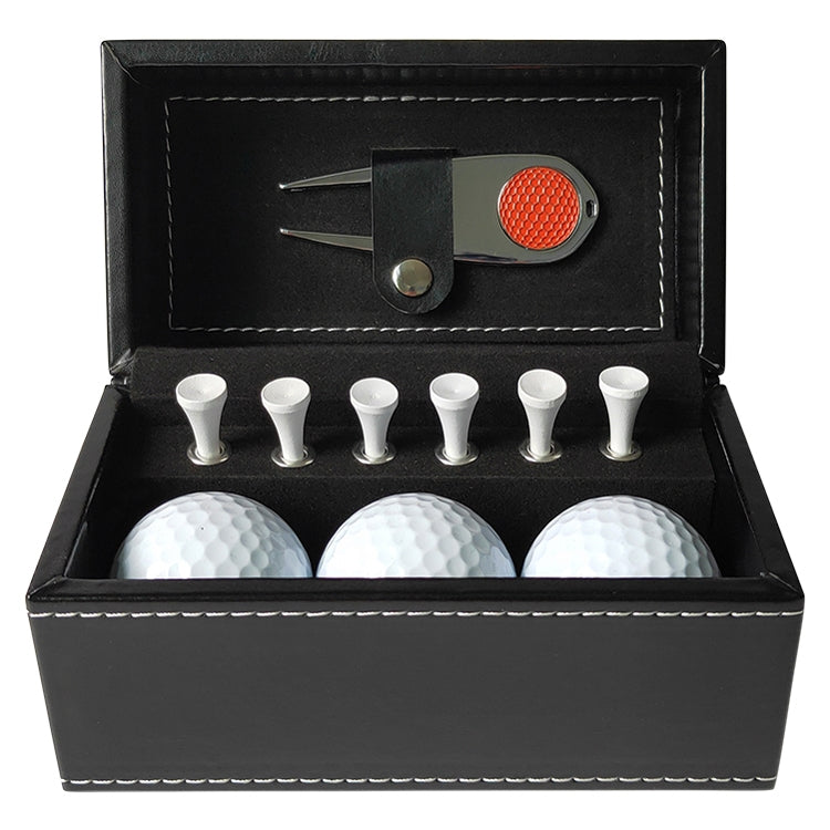 11 in 1 6 Golf Tees + Divot Tool + 3 Golf Balls + Leather Box Set