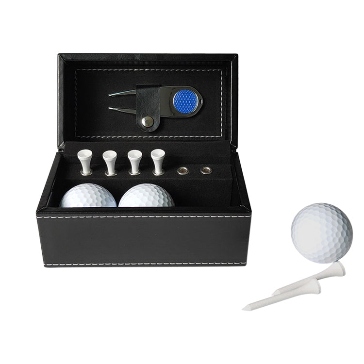 11 in 1 6 Golf Tees + Divot Tool + 3 Golf Balls + Leather Box Set
