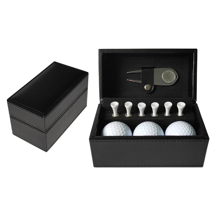 11 in 1 6 Golf Tees + Divot Tool + 3 Golf Balls + Leather Box Set