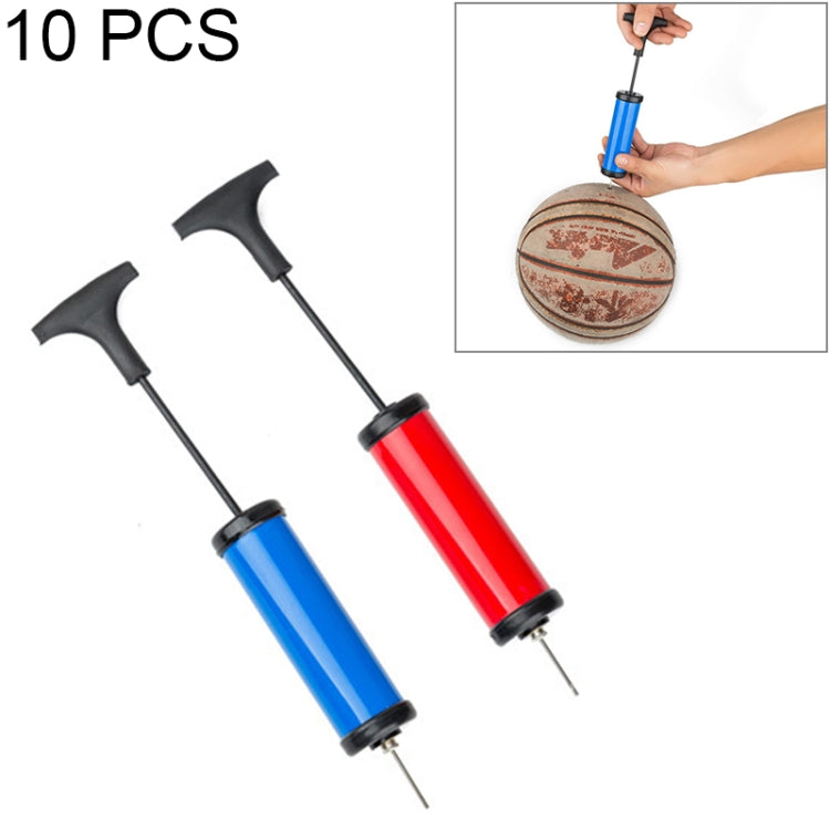 10 PCS Portable Manual Pump Inflator for Yoga Supplies Basketball Football, Random Color Delivery