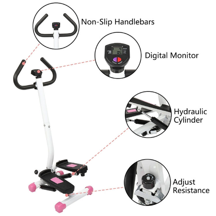 [US Warehouse] Household Mini Stepper Leg Training Equipment with Armrests & LCD Display