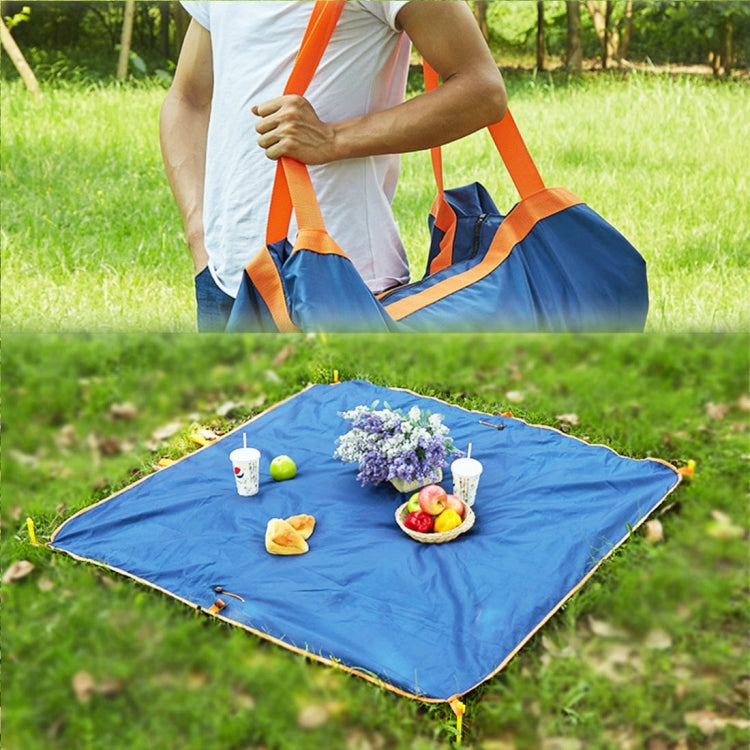 Portable Outdoor Multi-function Waterproof Oxford Cloth Foldable Simple Travel Beach Bag Moisture-proof Mat (Blue)