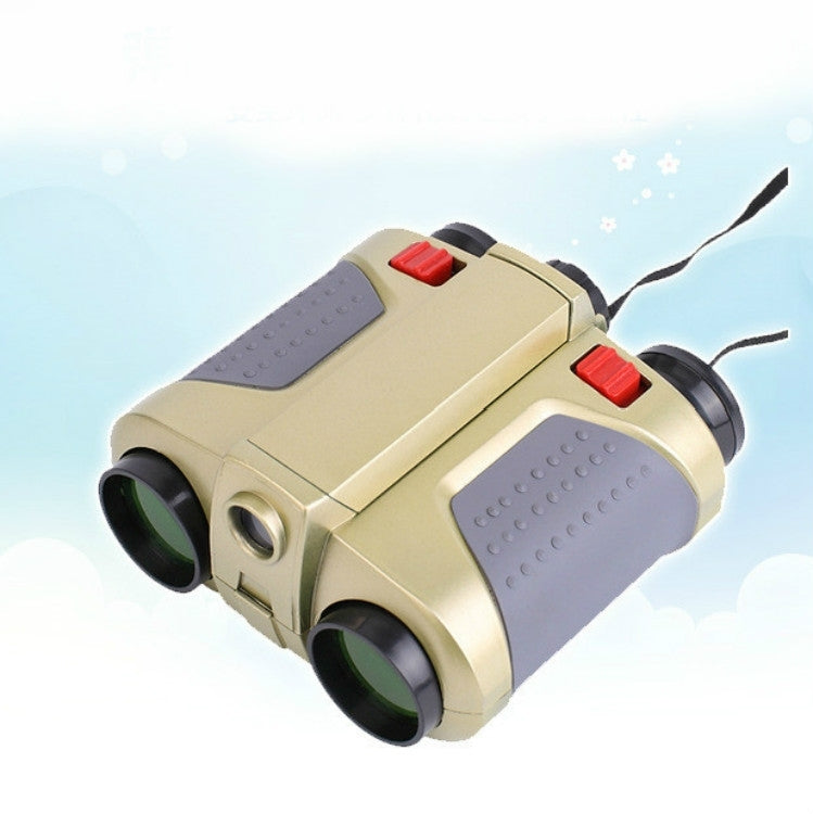Children Night Vision Device 4X30 Binoculars with Lights Adjustable Focus Telescope, Green Film