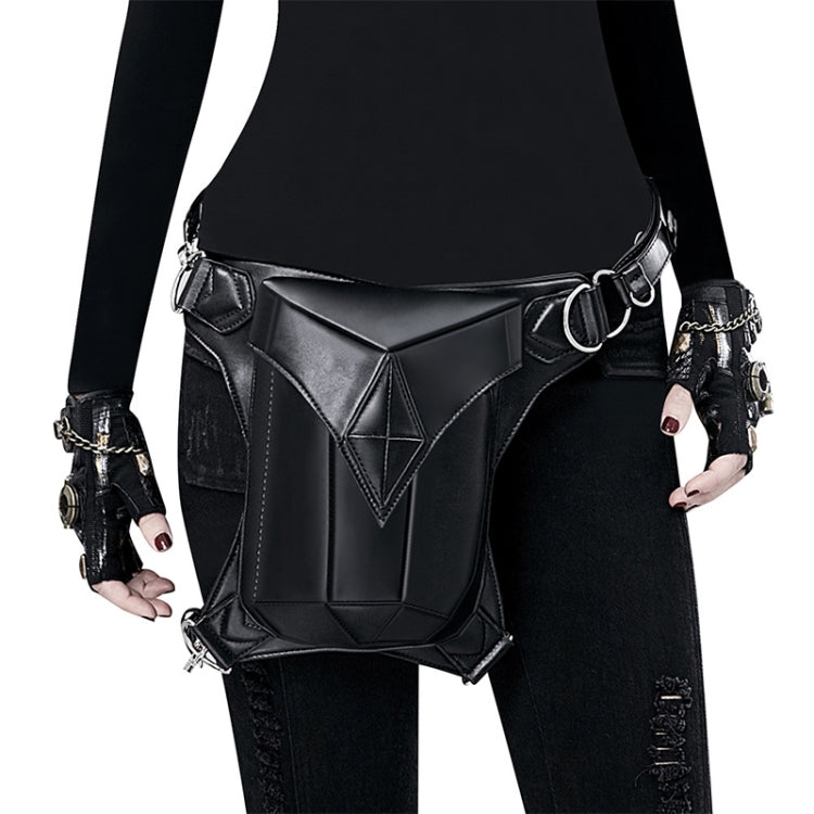 HG066 Solid Color Retro PU Leather One-shoulder Bag Multifunctional Stitching Waist Bag for Men and Women
