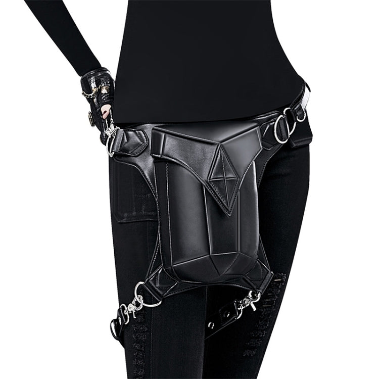 HG066 Solid Color Retro PU Leather One-shoulder Bag Multifunctional Stitching Waist Bag for Men and Women