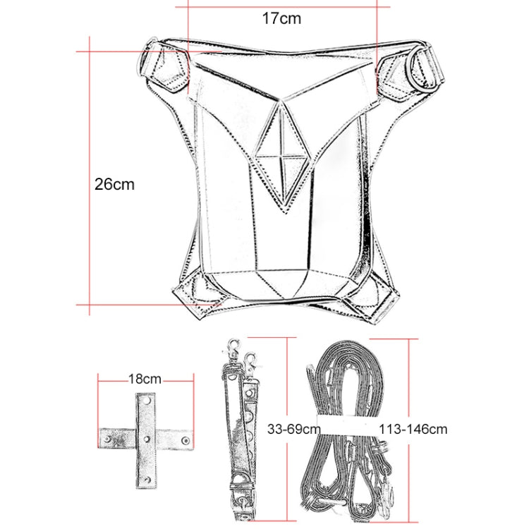 HG066 Solid Color Retro PU Leather One-shoulder Bag Multifunctional Stitching Waist Bag for Men and Women