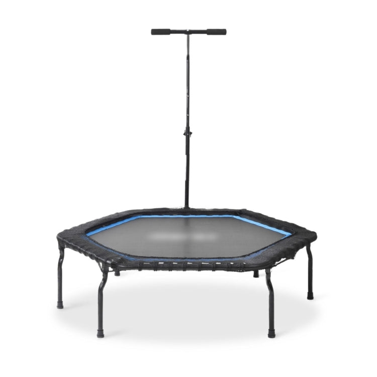 [EU Warehouse] 50 inch Foldable Home Adults Fitness Trampoline Bouncing Bed with T-shaped Height-adjustable Bar