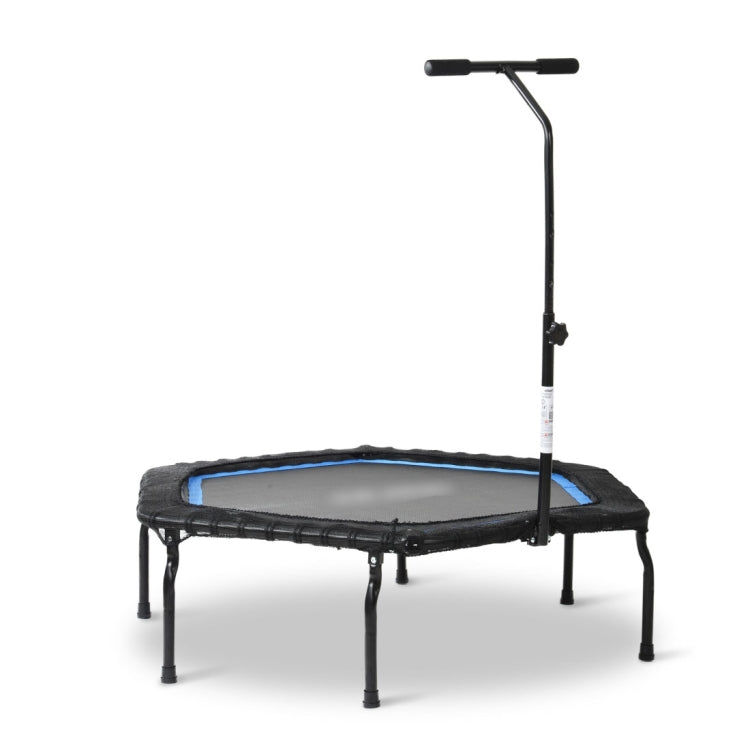 [EU Warehouse] 50 inch Foldable Home Adults Fitness Trampoline Bouncing Bed with T-shaped Height-adjustable Bar