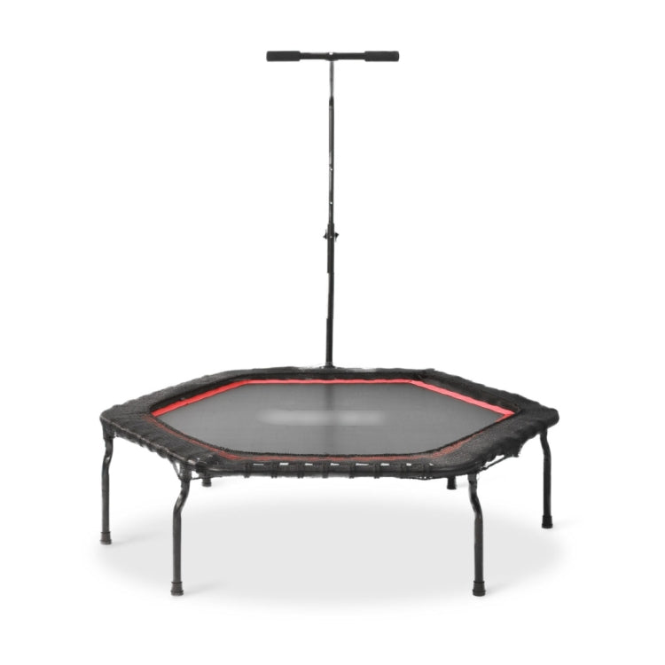 [EU Warehouse] 50 inch Foldable Home Adults Fitness Trampoline Bouncing Bed with T-shaped Height-adjustable Bar