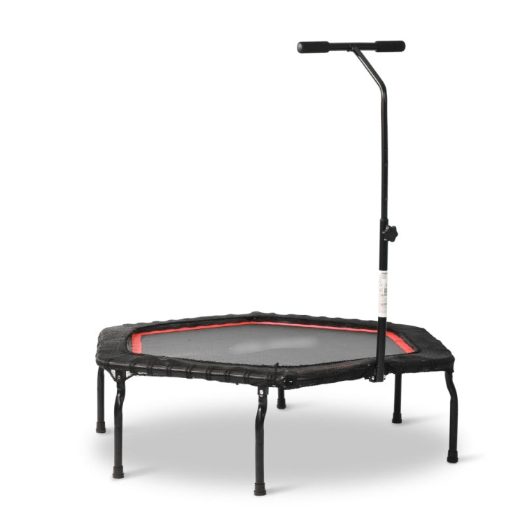 [EU Warehouse] 50 inch Foldable Home Adults Fitness Trampoline Bouncing Bed with T-shaped Height-adjustable Bar