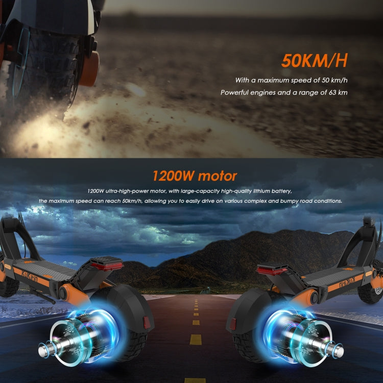 [EU Warehouse] Kukirin G3 10 inch Tires 1200W 52V 18AH Three-speed Folding Electric Offroad Scooter with LED Display